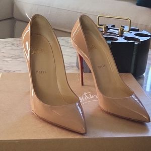 Christian Louboutin Pigalle Follies 100 Tan Heels